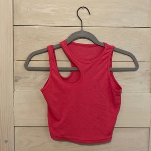 Shein cut out ribbed knit crop tank top